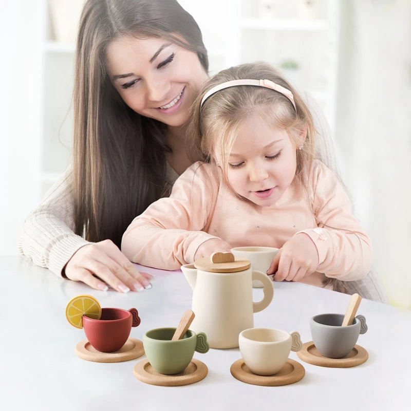 Tea Set Wooden Pretend Play Toys