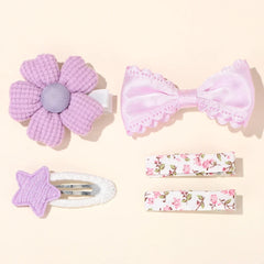 Baby Girls' Bow Hair Clips, 5-Piece Colorful Set