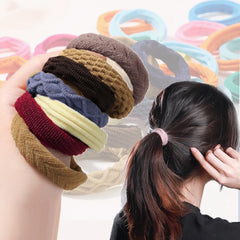Elastic Hair Ties for Girls, 12-Pack Scrunchie Set