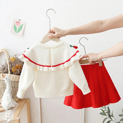 Flutter Sleeve Knitted Sweater Set