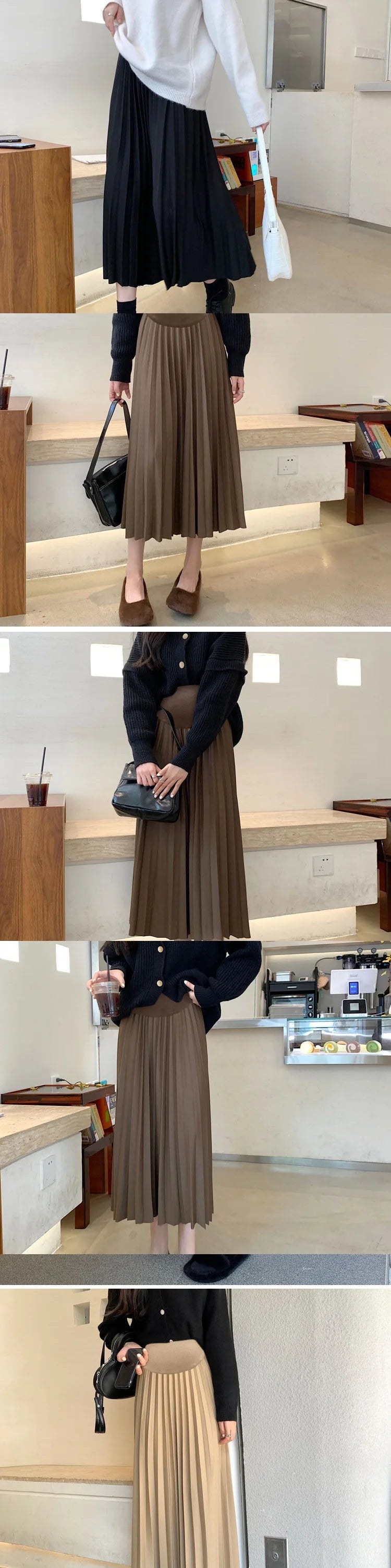 Pleated Thick Warm Maternity Skirts