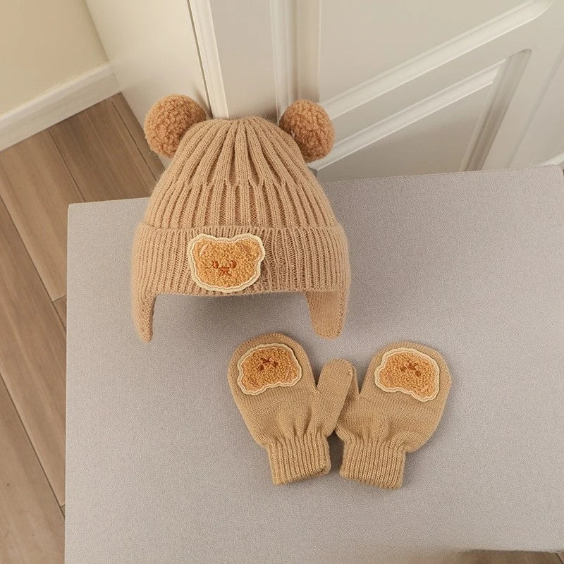 Bear Baby Knitted Hat and Gloves Set - PAMU8