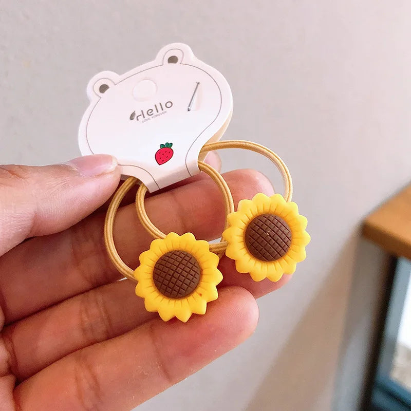 2Pcs Flowers Rubber Band