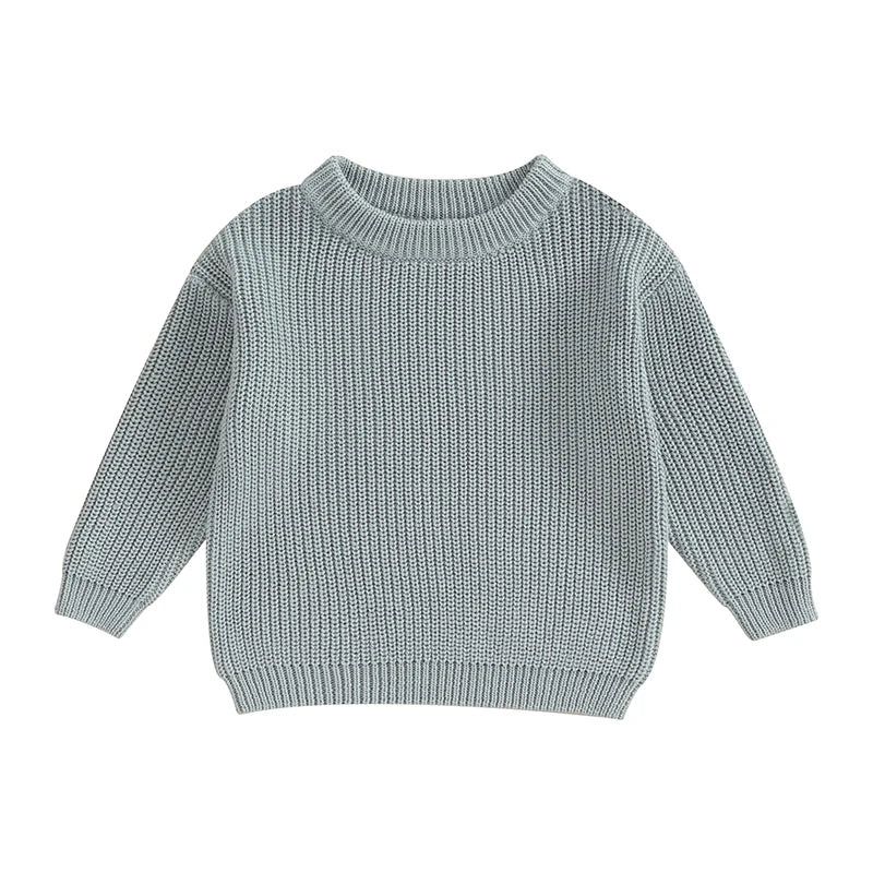 Basic Cotton Long Sleeve Sweater - PAMU8