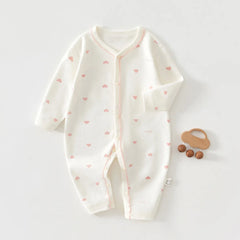Newborn Cotton Hooded Jumpsuit, Seamless Spring Romper