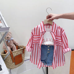 Kids Stripe Shirt Shorts Set