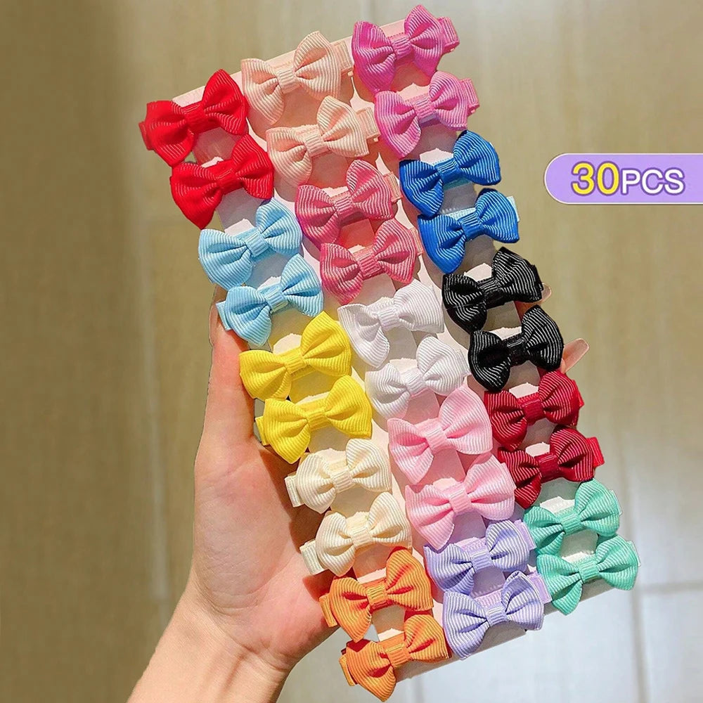 Kids Bows Fabric Hair Clips