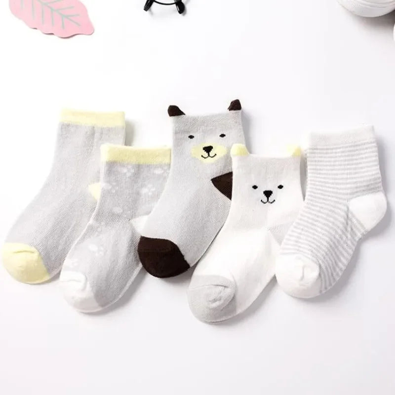 5 Pairs Cute Cat Baby Socks