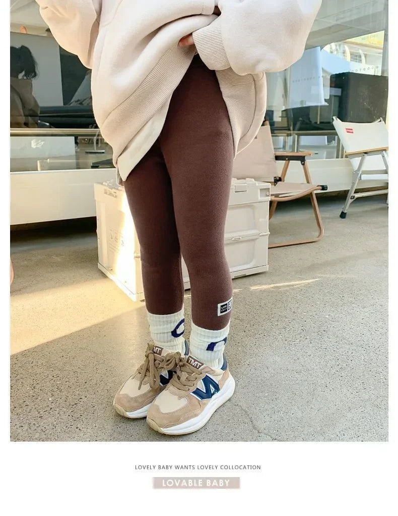 Girls Winter Fleece Warm Leggings