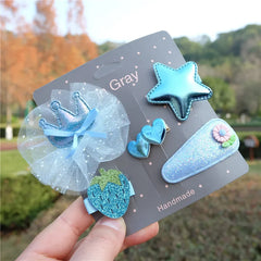 Baby Girls' Bowknot Hair Clips, 5-Piece Set