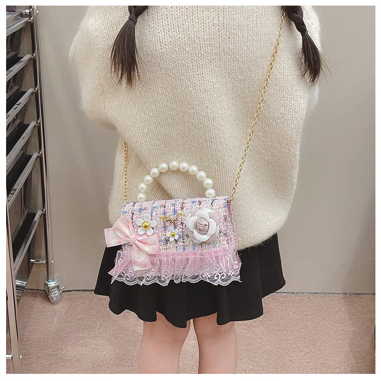 Flower Plaid Handbag