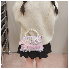 Flower Plaid Handbag for Girls (Ages 2-4)