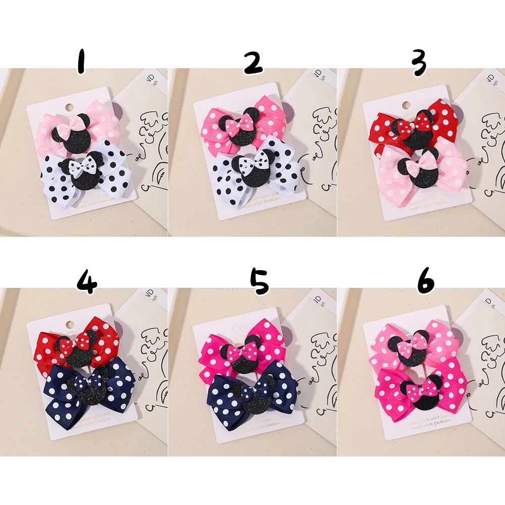 Polka Dot Bow Hair Clips