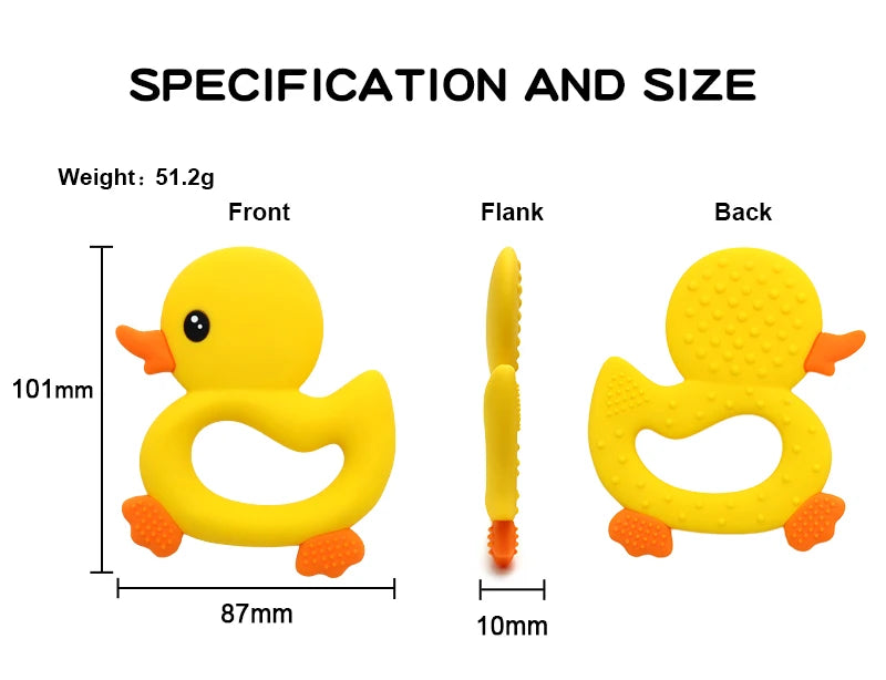 Baby Teether Toys Cartoon Duck Silicone Teether - PAMU8