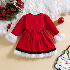Velvet Christmas Girl Dress