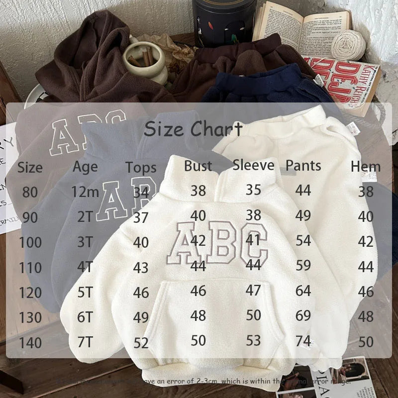 Fur Lining Boys Hoodie Set