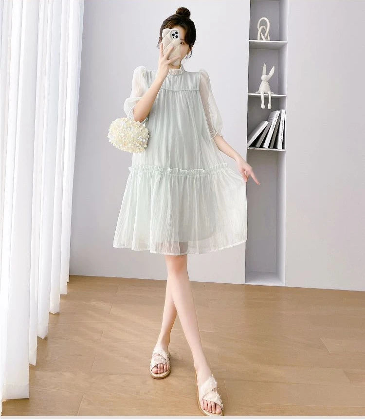 Doll Collar Chiffon Maternity Dresses