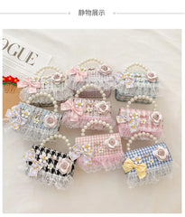 Flower Plaid Handbag for Girls (Ages 2-4)