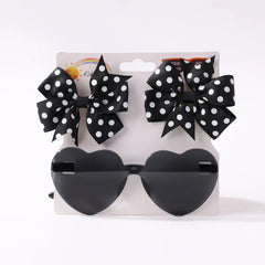Kids' Heart Sunglasses and Hair Clip Set, 3 Pieces