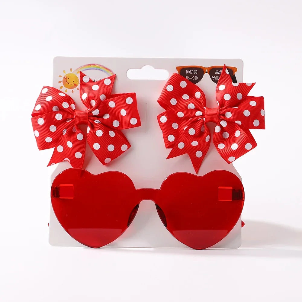 Dot Hairpins & Heart glasses