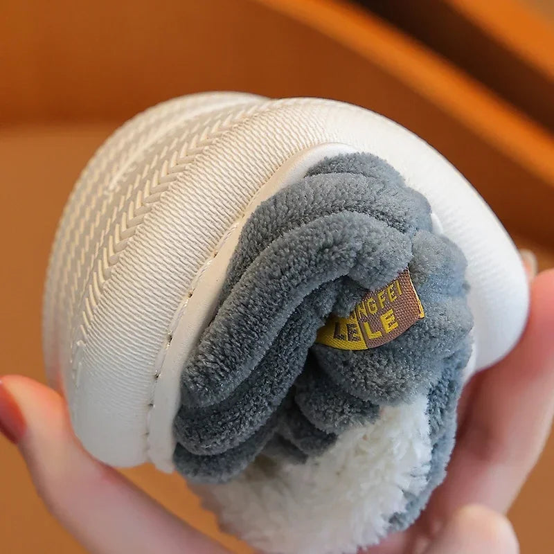 Stripe Plush Slippers