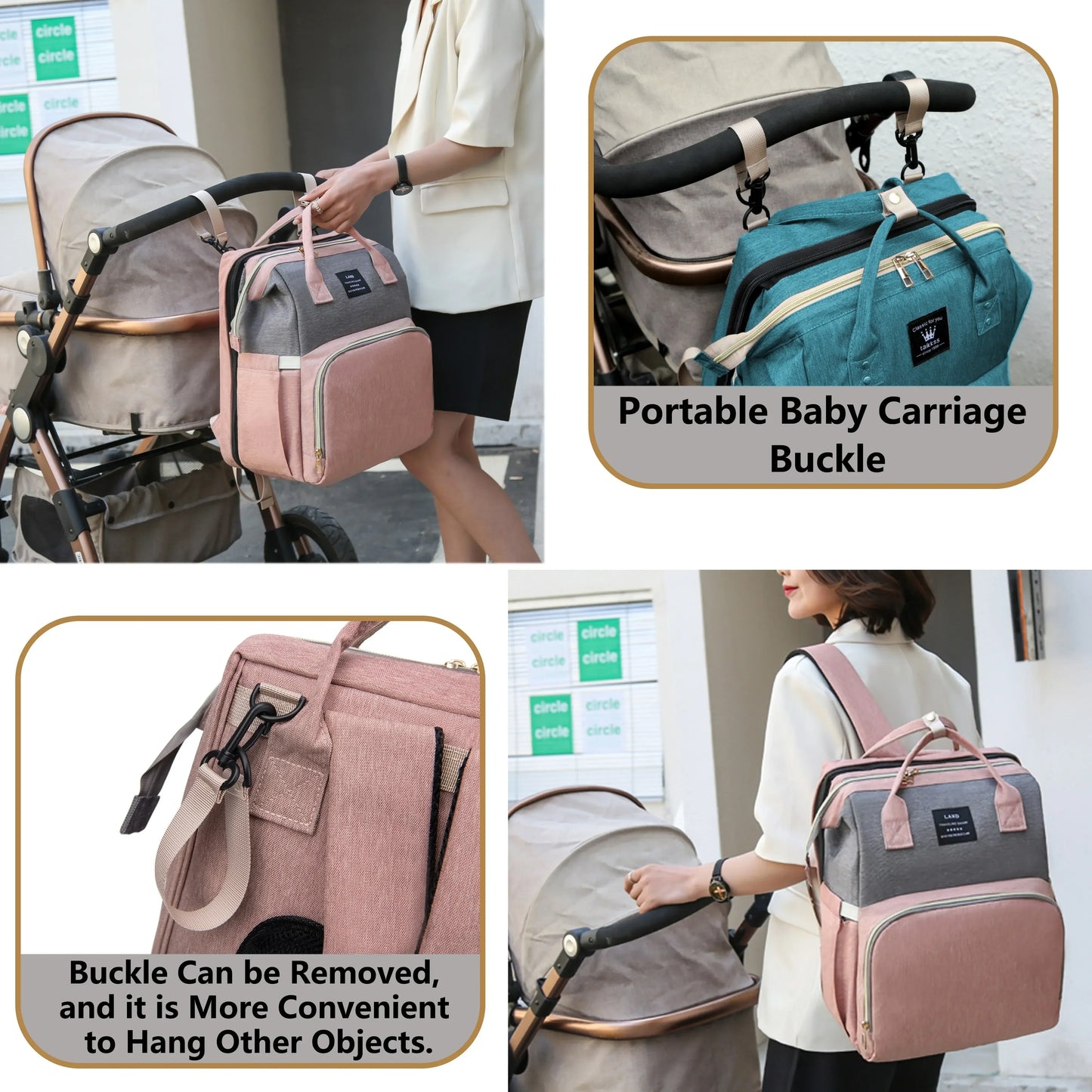 Backpack with Crib Bed & Diaper Bag