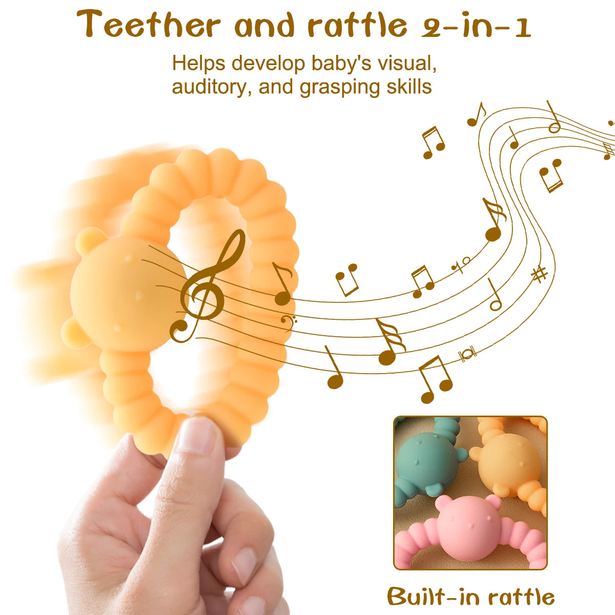 Baby Silicone Rattle Toy