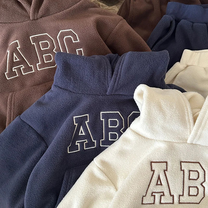 Fur Lining Boys Hoodie Set