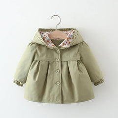 Stylish Solid Baby Girl Coat