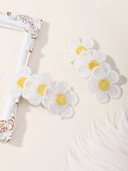 Girls' Embroidered Flower Hair Clips, 2-Piece Set