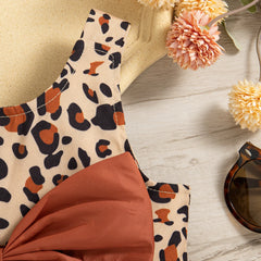 Baby Girl Leopard Print Dress, Bow Suspender Sundress