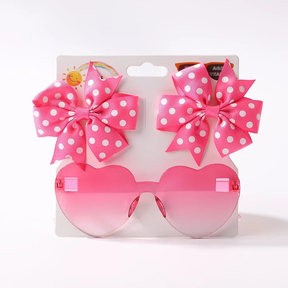Dot Hairpins & Heart glasses