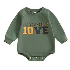 Baby Letter-Print Long-Sleeve Sweatshirt Romper