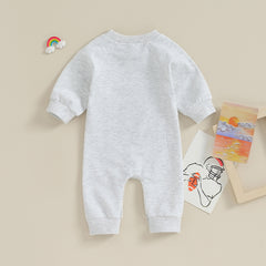 Baby Soccer Print Romper, Long-Sleeve Fall Jumpsuit