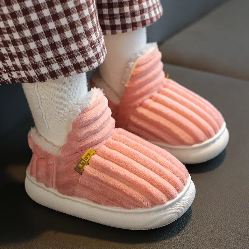 Stripe Plush Slippers