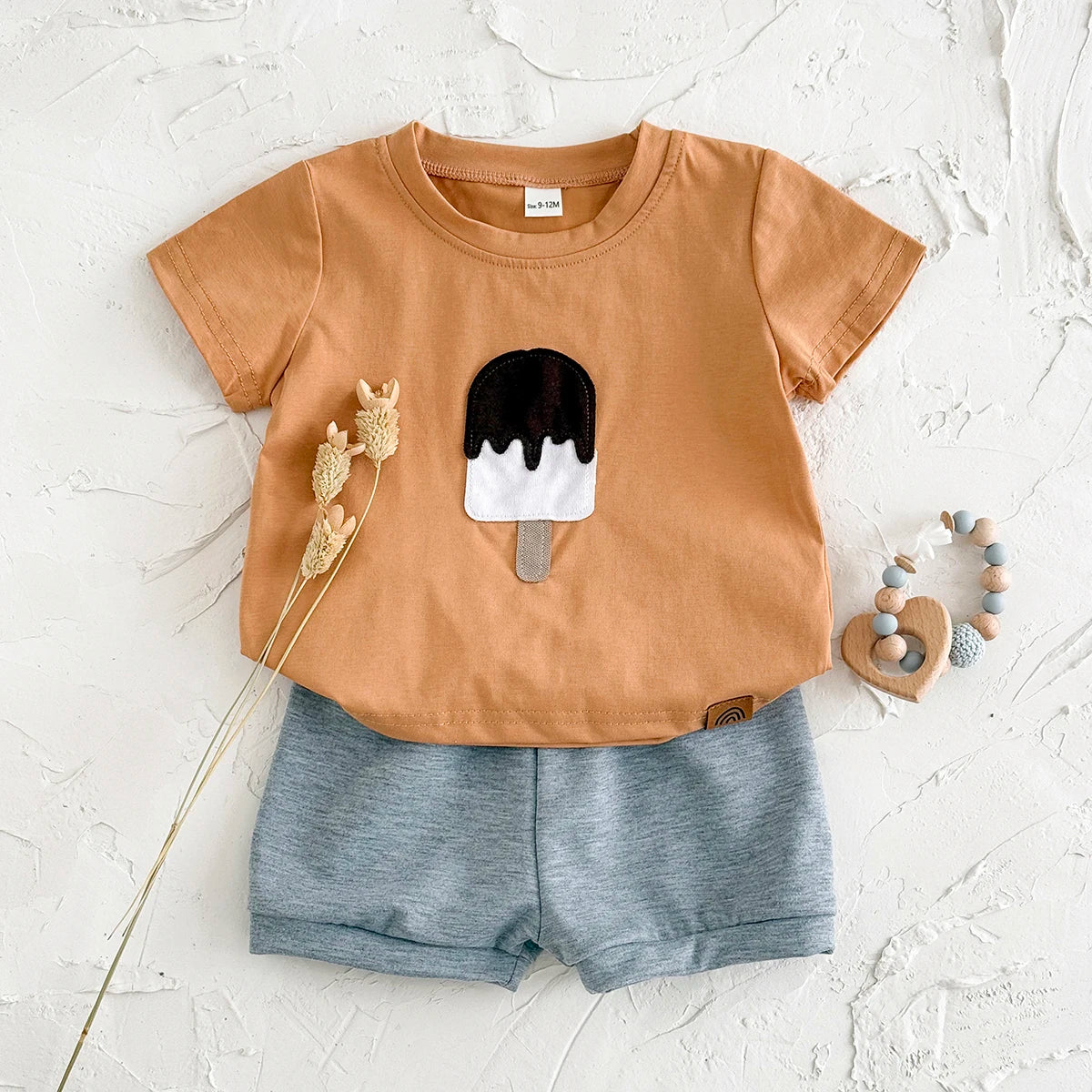 Ice cream Patchwork T-Shirts+Shorts