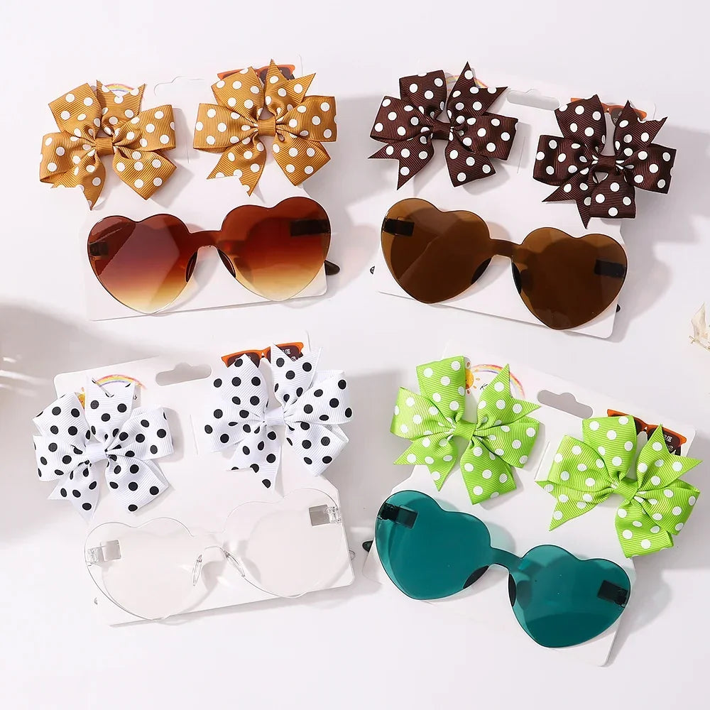 Dot Hairpins & Heart glasses