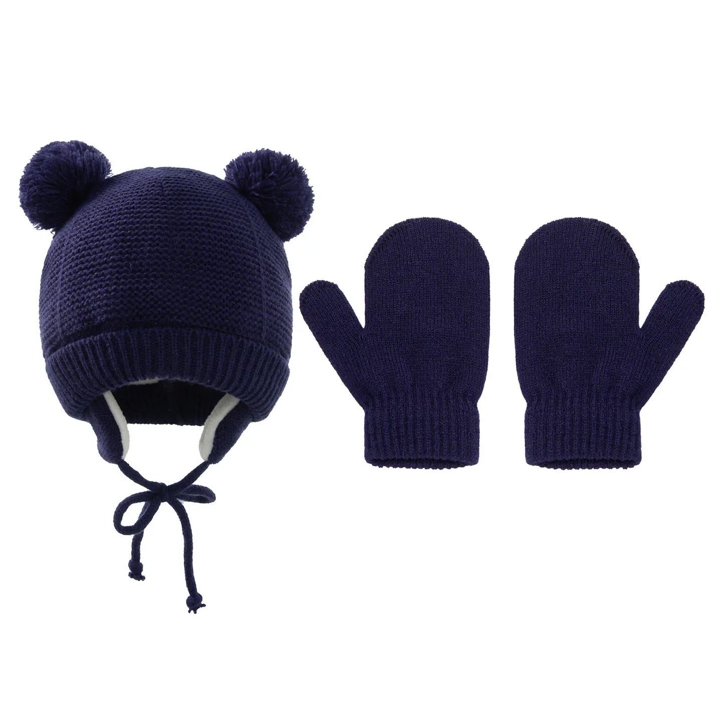 Knit Baby Hat Gloves Set