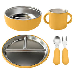 5PCS Stainless Steel Kids Plate and Bowl Set - PAMU8