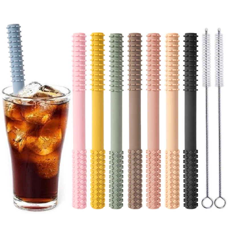 Molar Straw Baby Teether With Brush - PAMU8