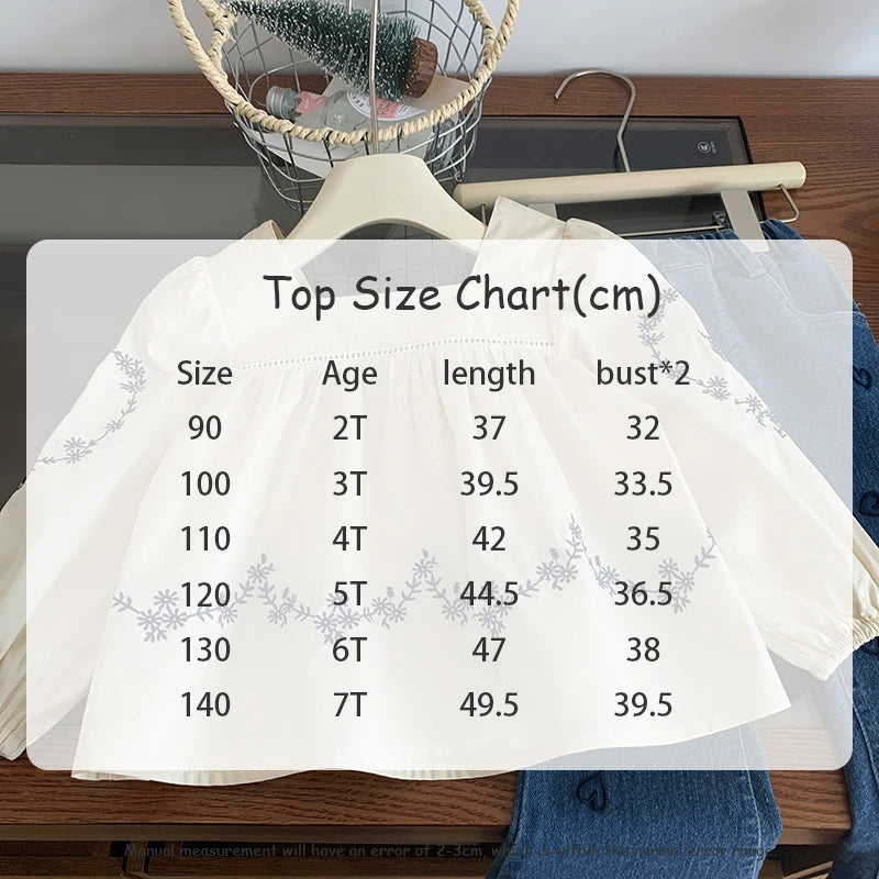 Embroidered Blouse and Heart Jeans