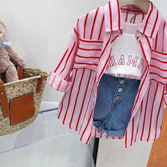 Kids Stripe Shirt Shorts Set