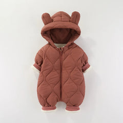 Baby Plush Cotton Jumpsuit, Thick Winter Snowsuit