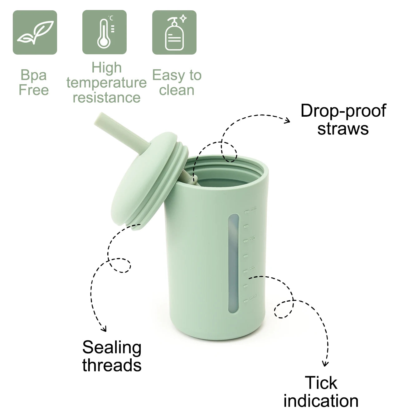 Safe Bottle Cup with Straw For Kids - PAMU8