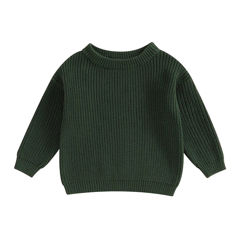 Basic Cotton Long Sleeve Sweater - PAMU8