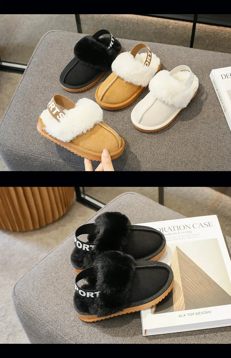 Kids Toes Wrapped Plush Slippers