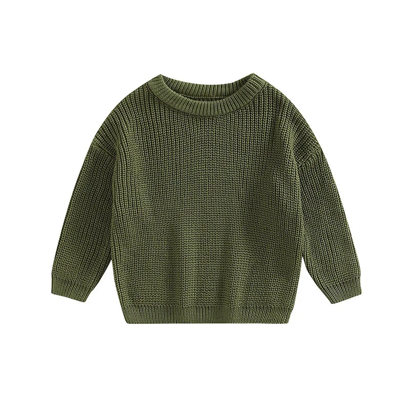 Basic Cotton Long Sleeve Sweater - PAMU8