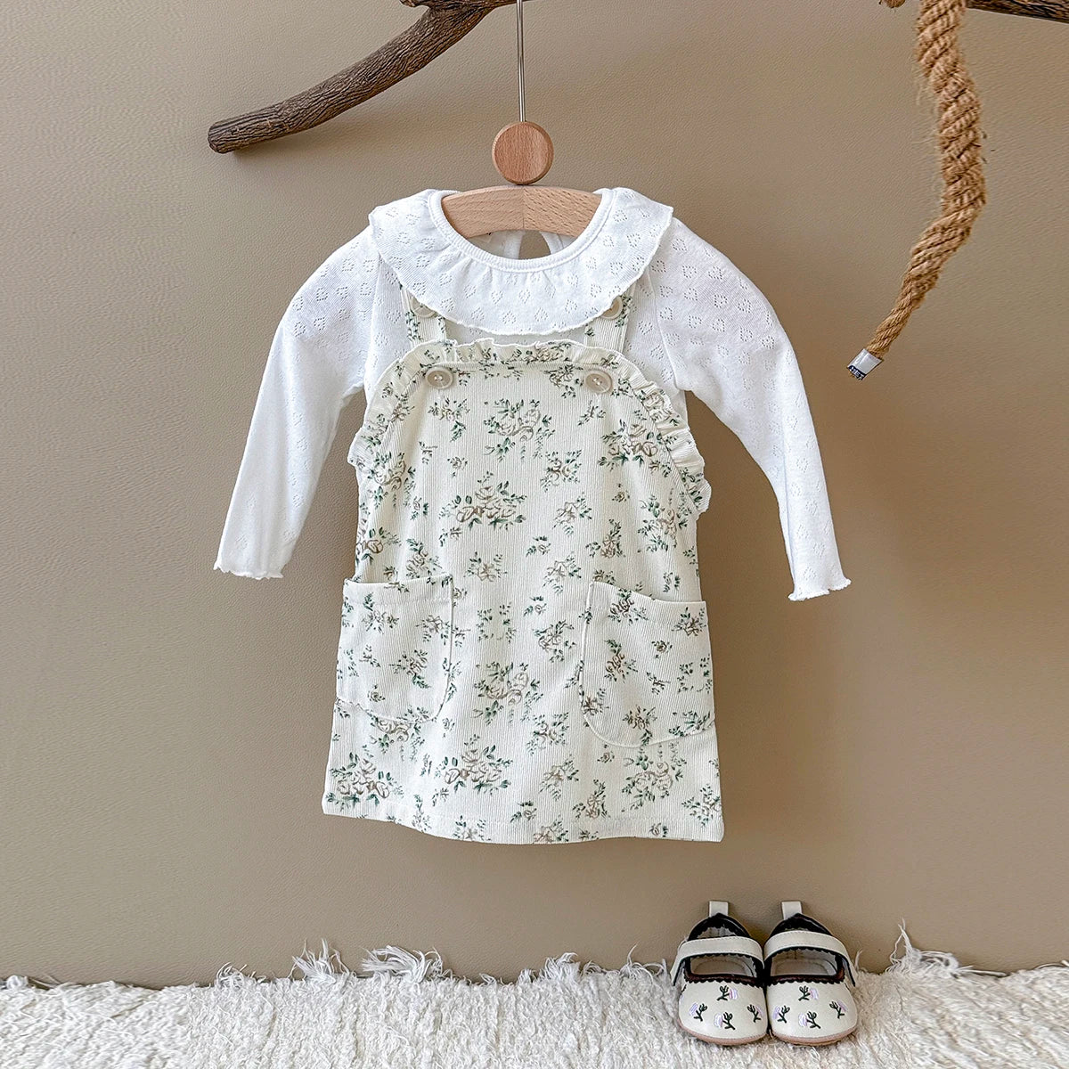 Ruffled Floral Print Dress