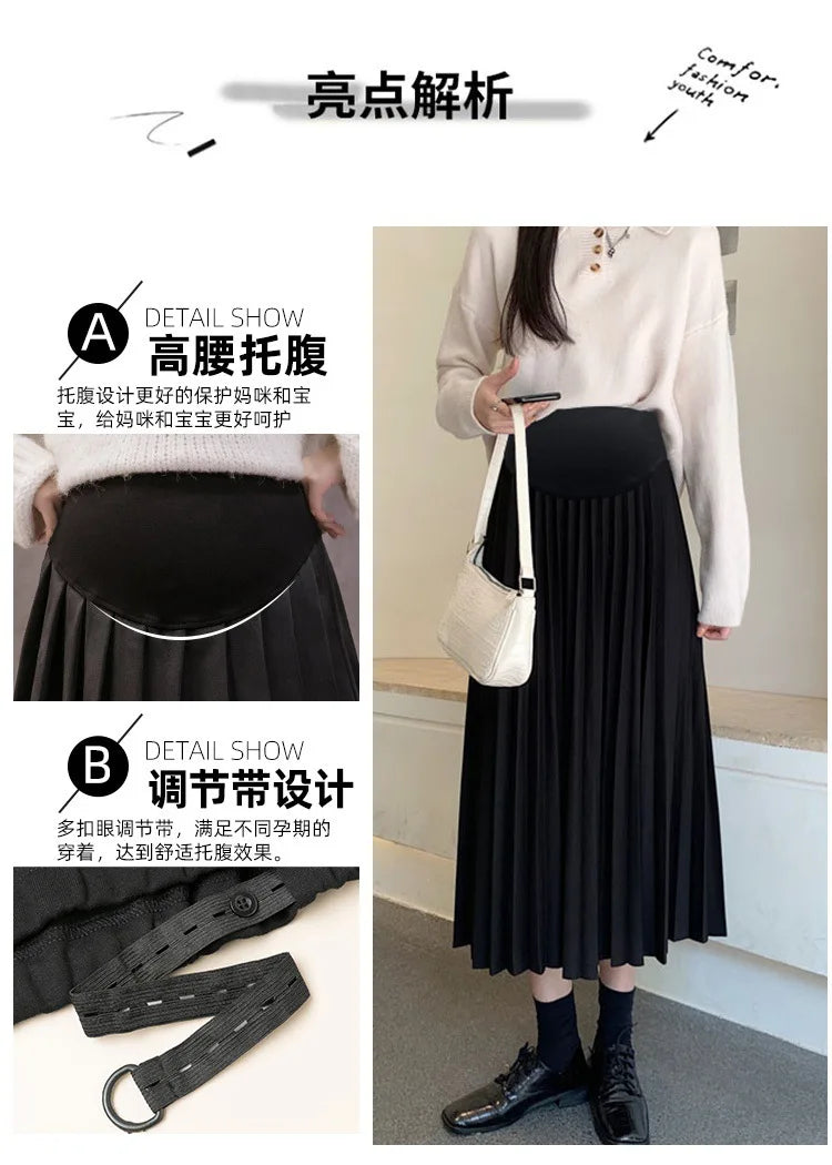 Pleated Thick Warm Maternity Skirts