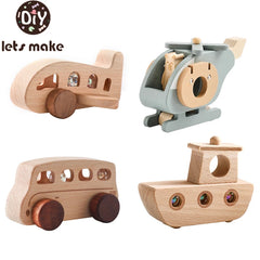 Wooden Plane and Helicopter Toy Set